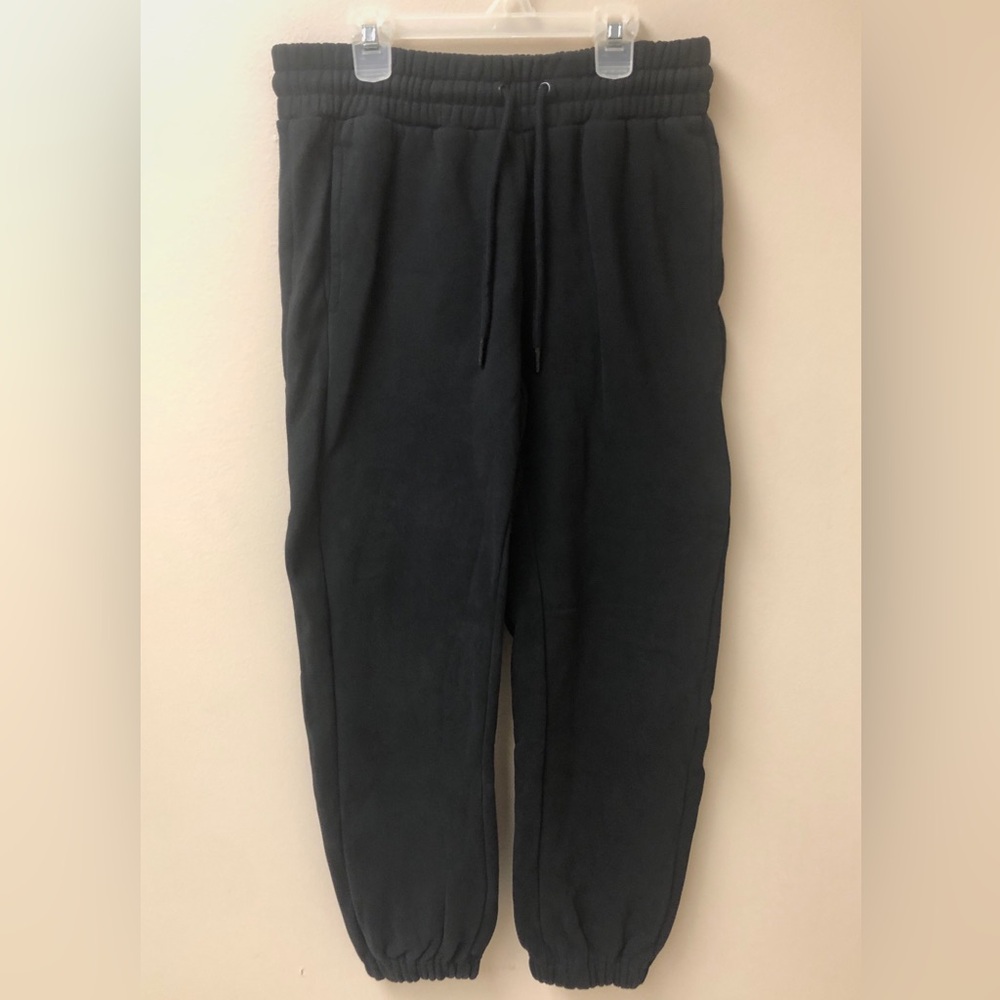 Quince Pants Womens Small Black Soft Fleece Joggers Sweatpant Lounge Comfort